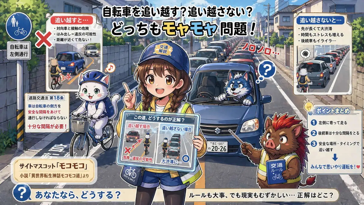 交通ルールを悩むモコモコ